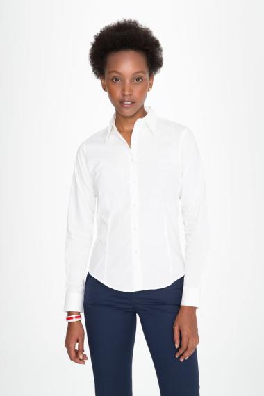 Рубашка женская с длинным рукавом Eden 140 белая, размер S