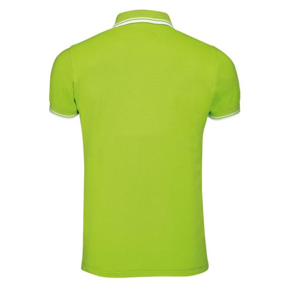 Рубашка поло мужская Pasadena Men 200 с контрастной отделкой, зеленый лайм с белым, размер XXL