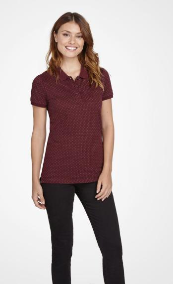 Рубашка поло женская Brandy Women, бордовая с белым, размер XL